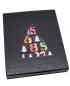 Preview: Adventskalender Tanne schwarz glanz, Karton mit farbigen Zahlen, für 24 Trüffel/Pralinen von ca. 3,5cm